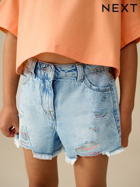 Rainbow 100% Cotton Frayed Edge Distressed Shorts (3-16yrs) (AJ0452) | €14 - €21