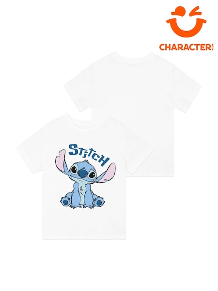 Character White Disney Lilo And Stitch 100% Cotton T-Shirt (AJ0472) | €15