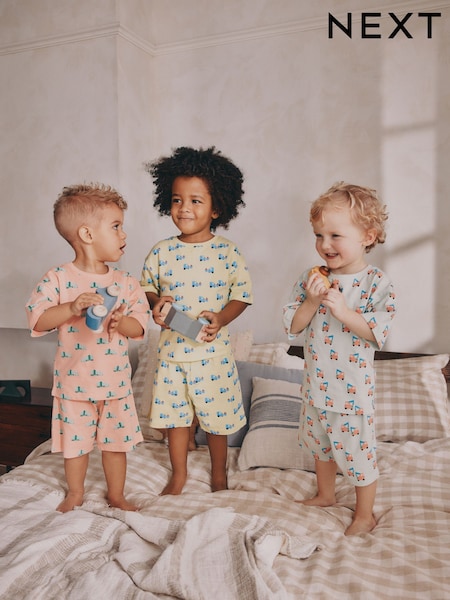 Multi Bright Transport - Short Pyjamas 3 Pack (9mths-8yrs) (AJ0527) | 28 € - 37 €