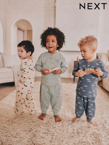 Синій/Екру - Oversized Pyjamas 3 Pack (9mths-8yrs) (AJ0541) | 1 070 грн - 1 318 грн