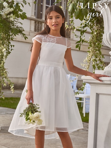 Lipsy Flower Girl Embellished Flower Occasion Dress (5-16yrs) (AJ0561) | 90 € - 103 €