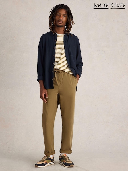 White Stuff Green Wren Drawstring 100% Cotton Trousers (AJ0607) | €39