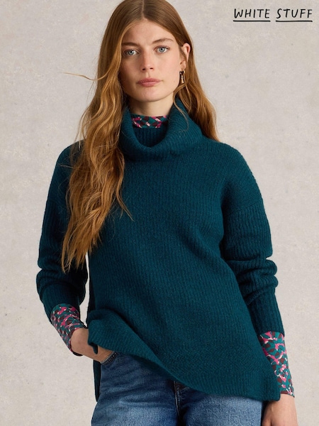 White Stuff Green Lovely Rib Jumper (AJ0614) | €43.50