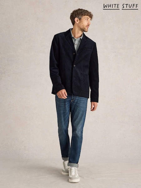 White Stuff Blue Kirkby Cord 100% Cotton Regular Fit Blazer (AJ0642) | AED320
