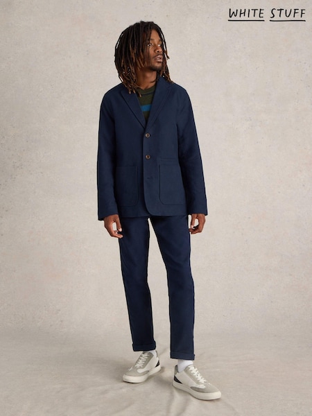 White Stuff Blue Moleskin 100% Cotton Regular Fit Blazer (AJ0653) | 376 QAR