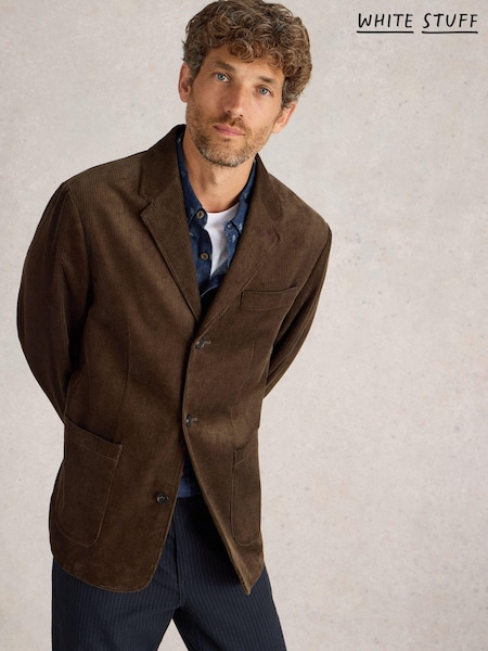 White Stuff Brown Kirkby 100% Cotton Regular Fit Cord Blazer (AJ0658) | €108