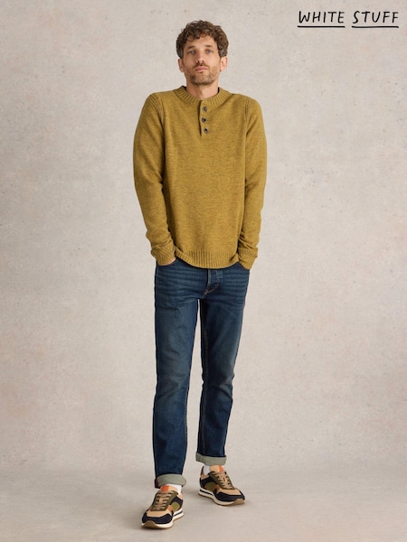 White Stuff Yellow Lambswool Henley Jumper (AJ0659) | €41