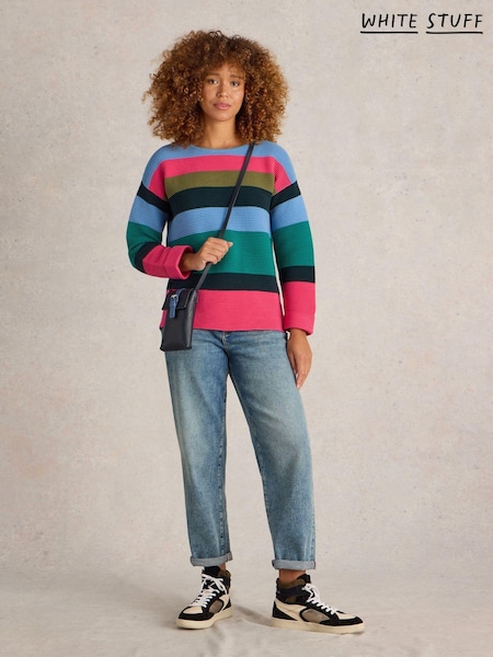 White Stuff Green Jana Stripe 100% Organic Cotton Jumper (AJ0668) | AED265