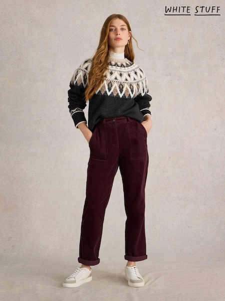 White Stuff Purple Twister Cord Trousers (AJ0669) | €38