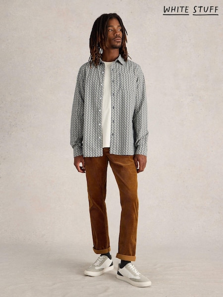 White Stuff Blue Fish Printed Shirt (AJ0678) | €39