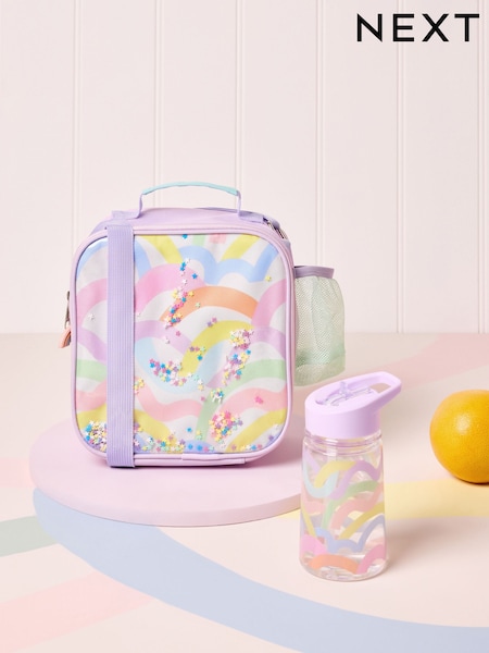 Lilac Purple Rainbow Lunch Bag and Water Bottle (AJ0820) | €18