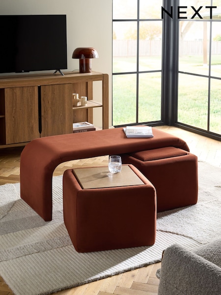 Soft Velvet Rust Brown Sidney Coffee Table (AJ0857) | €490