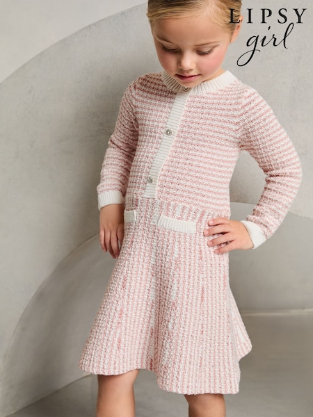 Lipsy Mini Boucle Sequin Knit 100% Cotton Dress (18mths-6yrs) (AJ0870) | 56 € - 59 €