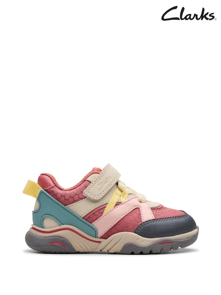 Clarks Pink Standard Fit (F) Combi Feather Pace T Trainers (AJ0880) | €20