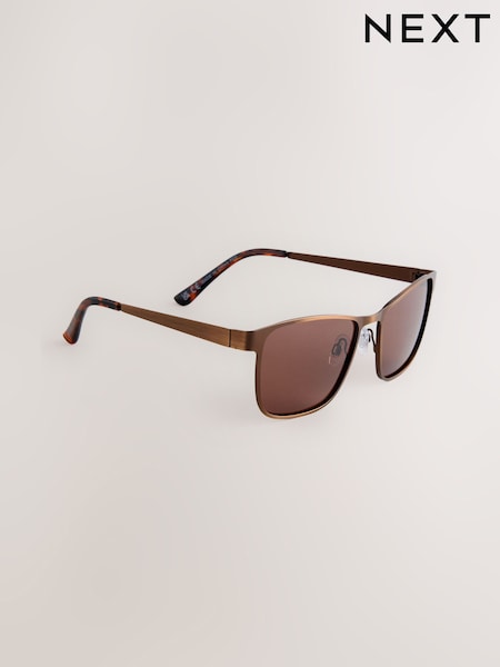 Brown Metal Rim Sunglasses (AJ0894) | €0