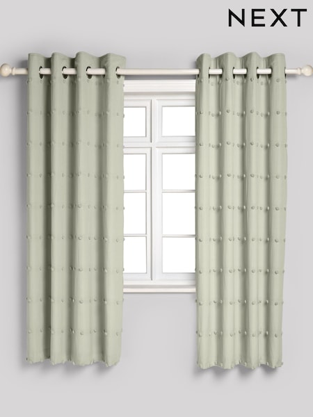 Bobble Pom Eyelet Blackout Curtains (AJ0998) | €52 - €85