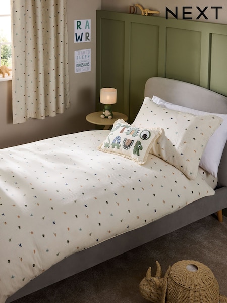 Mini Dino Crinkle Muslin 100% Cotton Duvet Cover and Pillowcase Set (AJ1083) | CA$88 - CA$138