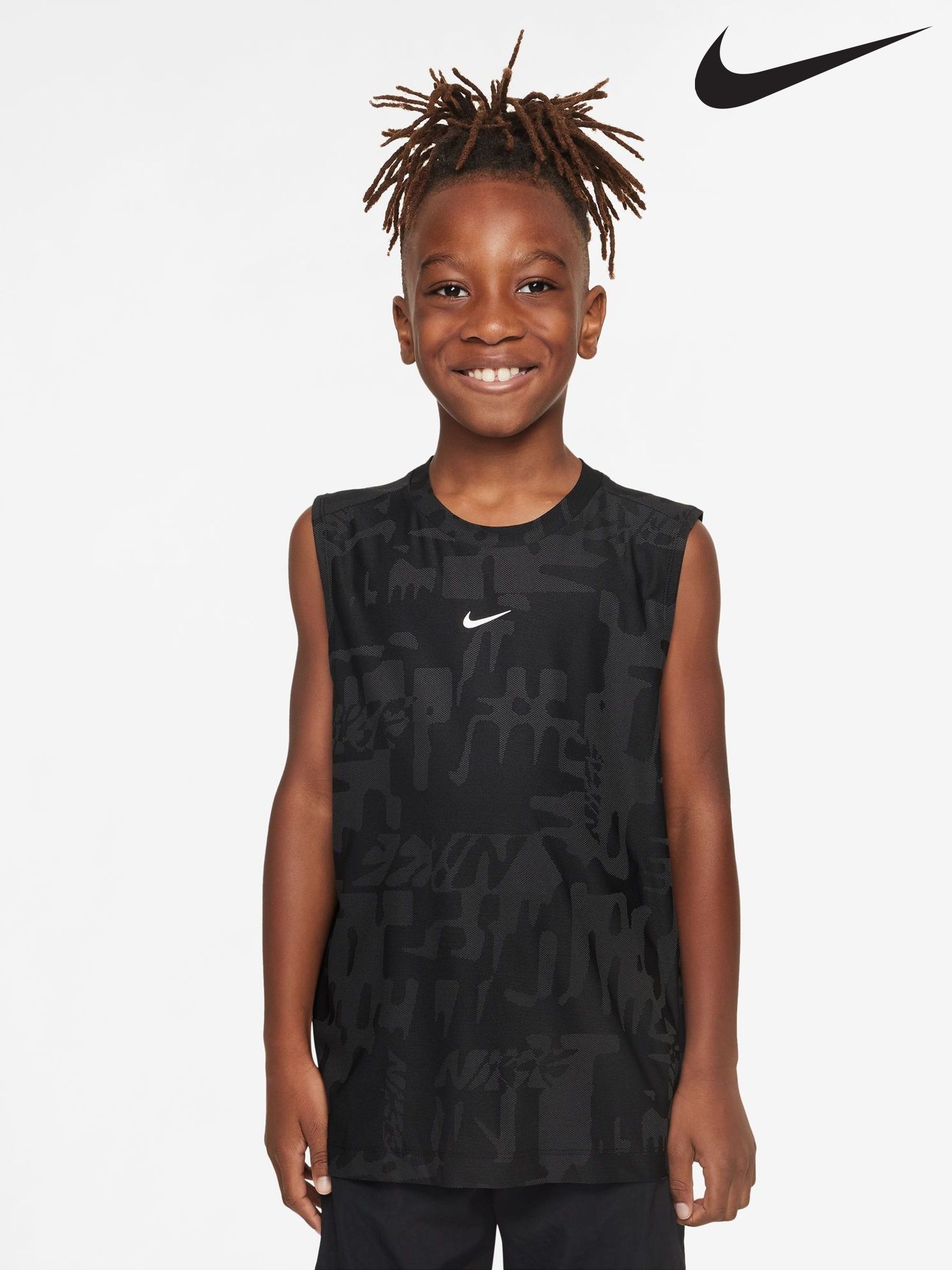 nike black vest top
