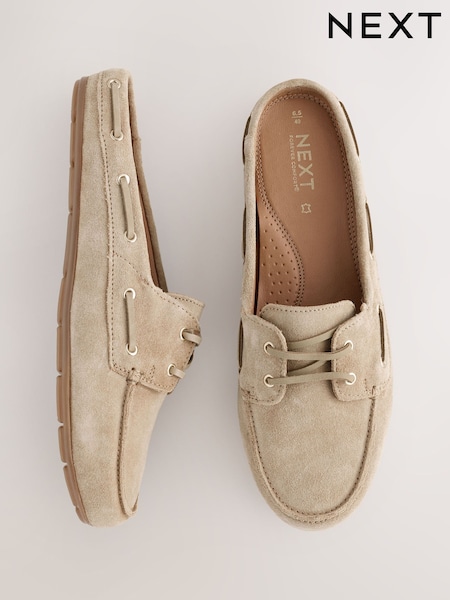 Sand Forever Comfort® Leather Round Toe Boat Mules (AJ1456) | R$ 385