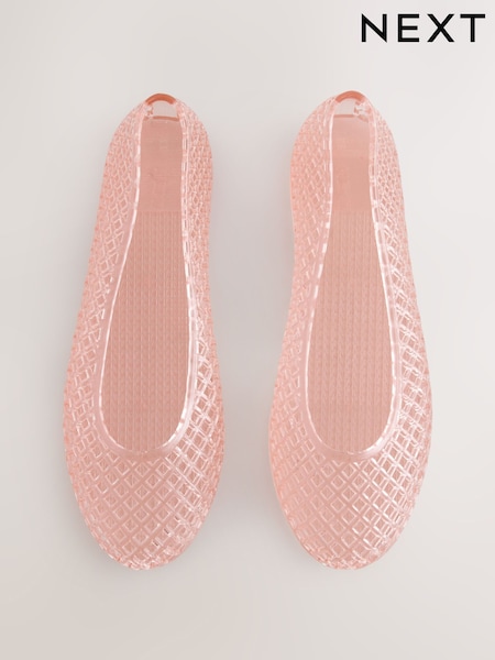 Neutral Nude Round Toe Jelly Ballerinas (AJ1468) | R$ 155