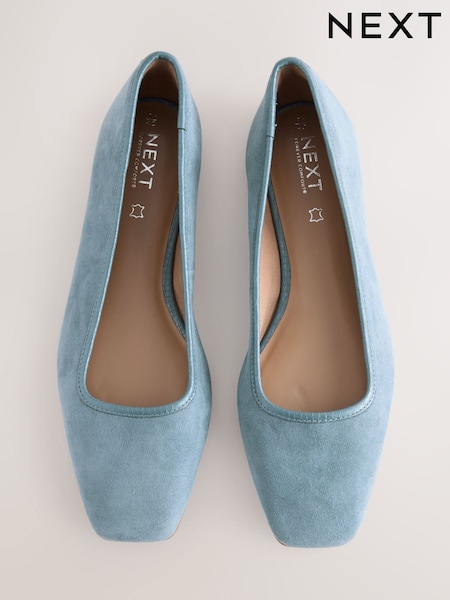 Albastru - Forever Comfort® Square Toe Ballerina Shoes (AJ1487) | 224 LEI