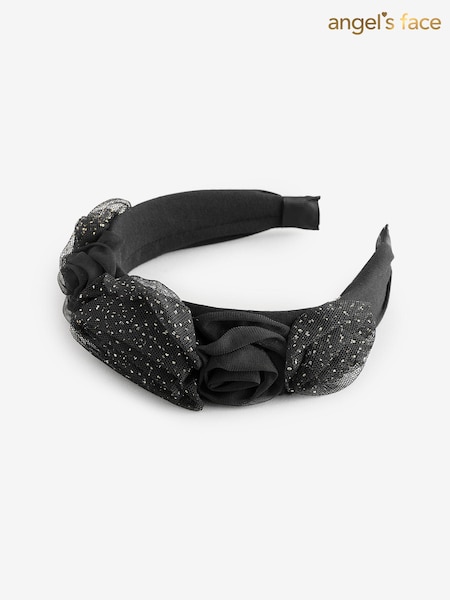 Angels Face Rosie Tulle Sparkle Black Aliceband (AJ1524) | AED114