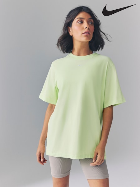 Nike Lime Green Oversized Mini Swoosh Sportswear T-Shirt (AJ1540) | €47
