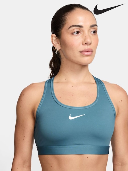 Nike Smokey Blue Medium Swoosh Support Padded Sports Bra (AJ1555) | €51