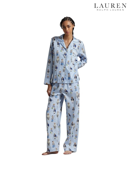 Lauren Ralph Lauren Stripe Ralph Lauren Iconic Bear Madison 100% Cotton Pyjamas Set (AJ1647) | ‏985 ر.ق.