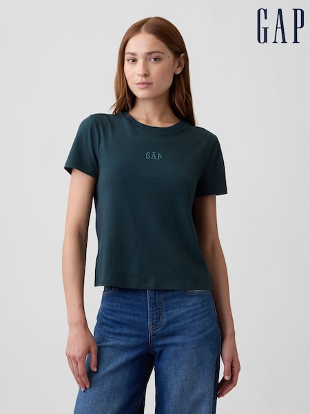 Dark Teal - Gap Authentic Shrunken Logo T-shirt