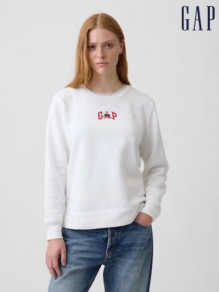 White Brannan Bear - Gap Relaxed Logo Sweatshirt
