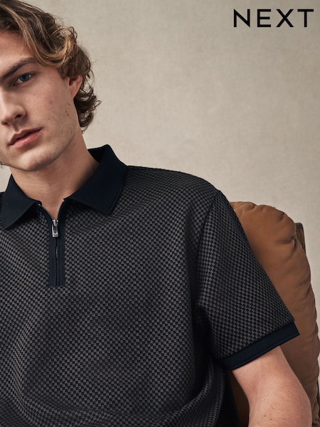 Black Gold Smart Quarter Zip Polo Shirt (AJ1673) | €32