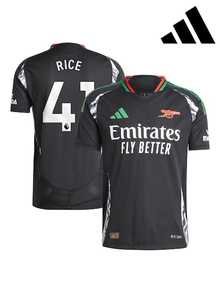 adidas Black Arsenal Away Authentic 2024-25 Shirt With Rice 41 Printing (AJ1704) | €79