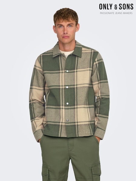 Only & Sons Checked Long Sleeve Button Over Shirt (AJ2151) | ‏27 ر.ع.‏