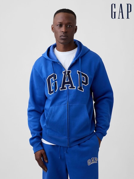 Ljust Blå - Regular Gap Relaxed Logo Zip-up Hoodie