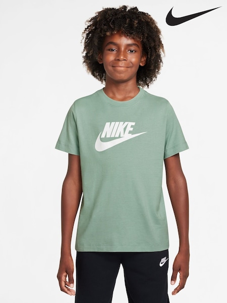 Зеленый с принтом пара - Nike HBR Logo 100% Cotton T-Shirt (AJ2417) | €27