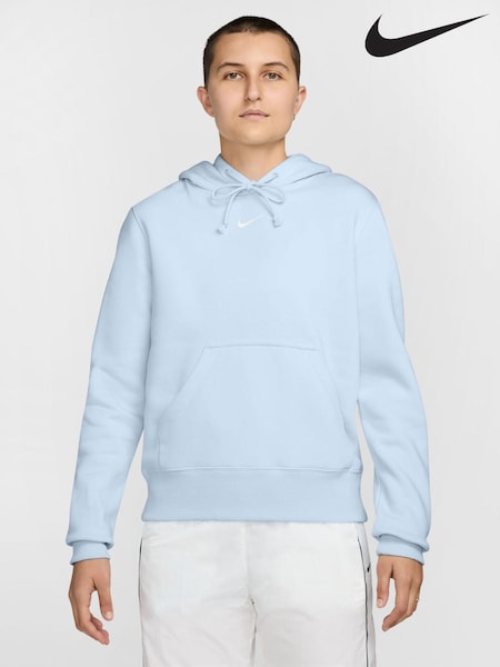 Nike Light Blue Tint Mini Phoenix Fleece Swoosh Pullover Hoodie (AJ2424) | €86