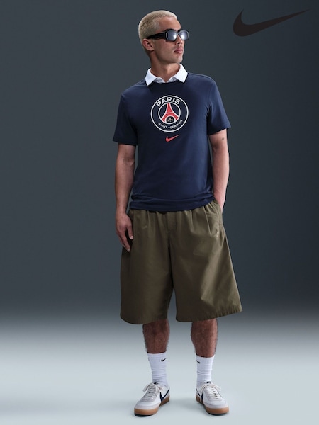 Nike Blue 100% Cotton PSG Crest Graphic T-Shirt (AJ2498) | € 44