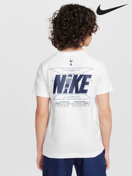 Nike White Tottenham Hotspur FC Graphic Printed 100% Cotton T-Shirt (AJ2525) | €30