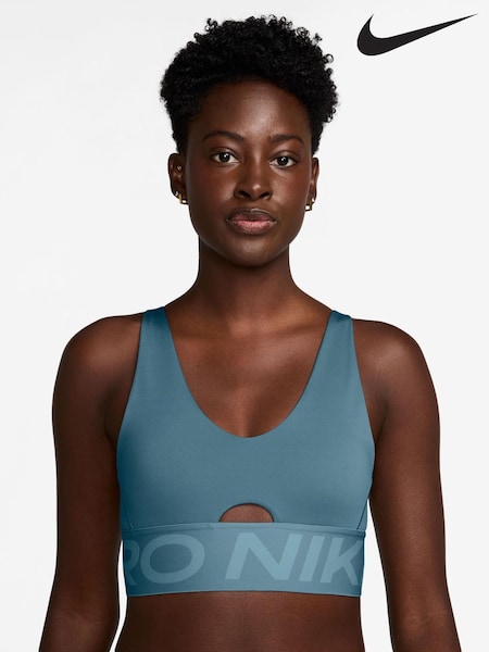 Дымчато-синий - Nike Zenvy Asymmetrical Light Support Sports Bra (AJ2537) | €60