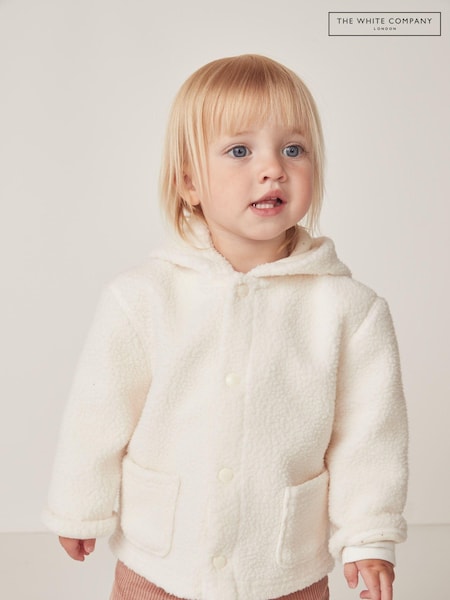 The White Company Recycled Fleece White Jacket (AJ2557) | ₪201