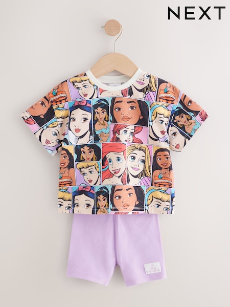 Мульти - Disney Princess Short Sleeve T Shirt and Cycle Shorts Set (3mths-7yrs) (AJ2624) | €21 - €27