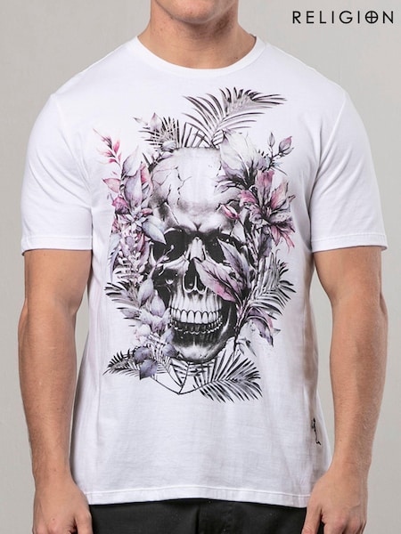 Religion White Botanical 100% Cotton T-Shirt (AJ2630) | 173 QAR