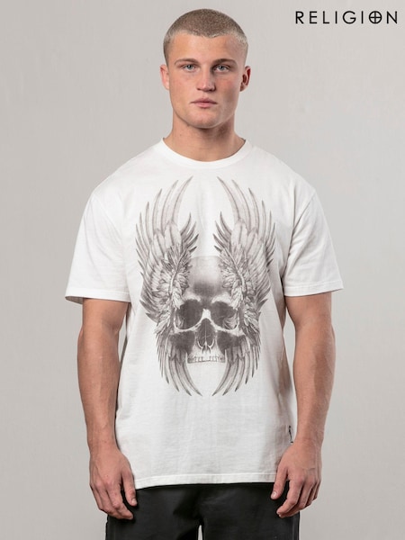 Bela - Religion Wing Skull 100% Cotton T-Shirt (AJ2643) | € 46