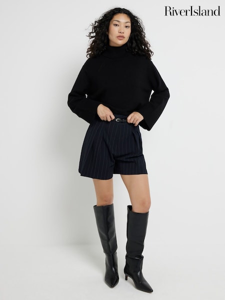 Negru - River Island Guler înalt Pulover (AJ3458) | 146 LEI