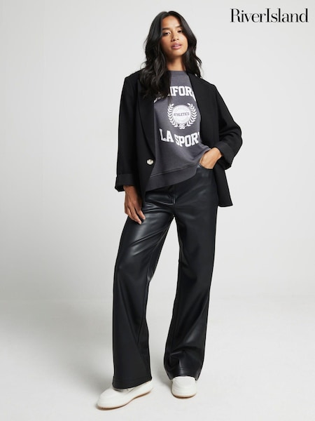 River Island Petite Relaxed Straight Leg Trousers (AJ3467) | 167 LEI