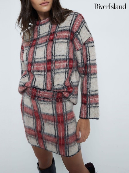 River Island Long Sleeve Tartan Jumper (AJ3481) | 188 LEI