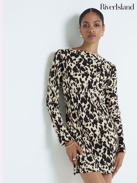 River Island Leopard Print Mini Dress (AJ3580) | 192 LEI