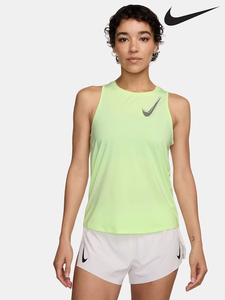 Nike Lime Green One Swoosh Dri-FIT Running Tank Top (AJ3681) | €47