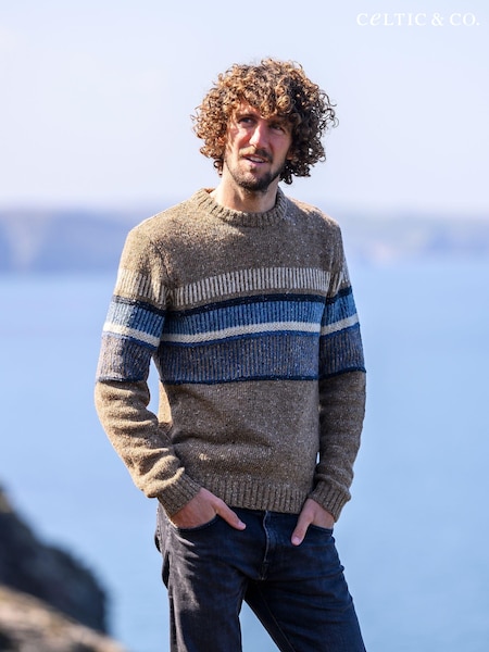 Celtic & Co. Mens Statement Donegal Brown Jumper (AJ3796) | 564 LEI